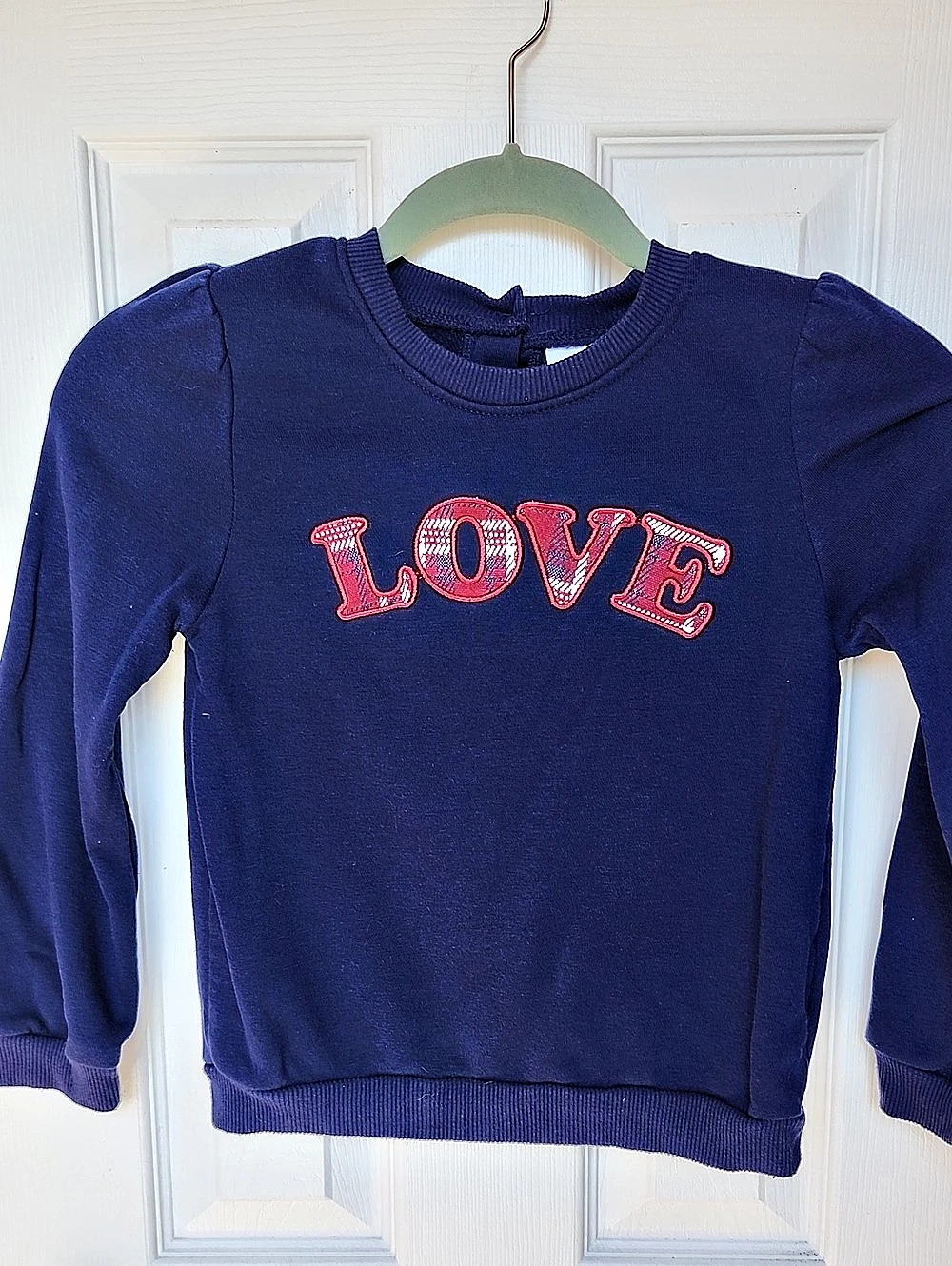 Little Lass Girls Blue LOVE Sweatshirt Size 7/8
